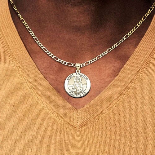 PicturesOnGold.com Saint Adjutor Doubles Sided Female Swimmer Religious Medal - Picture 2 of 7