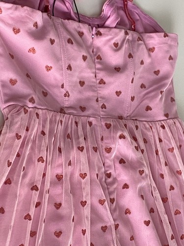 Vestido Betsey Johnson Estampado Corazón Retro Bustier Corsé Tul Midi Talla 6 Funciona Pequeño - Imagen 18 de 19