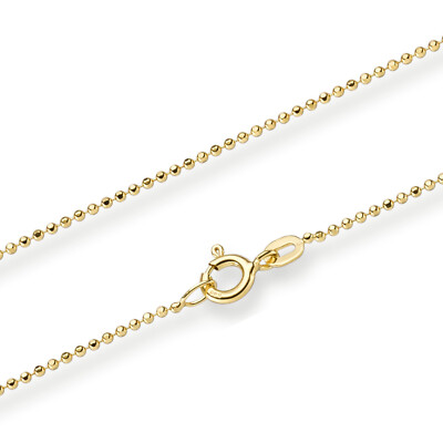 Goldkette Kugelkette Halskette Breite 1 mm massiv 585-14 Karat Gold