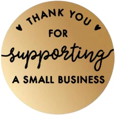 Thank you for supporting a small business stickers for packaging 2" round