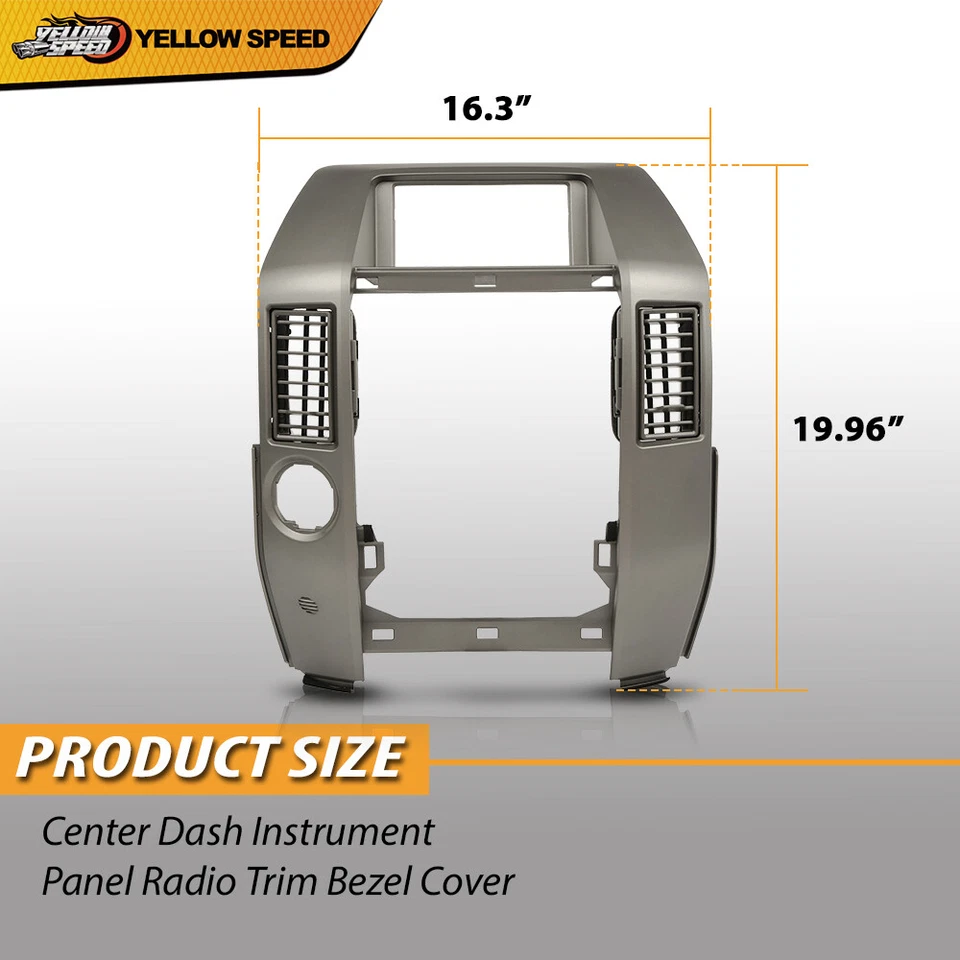 Ajuste para Infiniti QX56 2004-2007 tablero central radio bisel panel de instrumentos gris Foto 4 de 4
