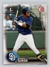Ruddy Giron 2016 Bowman Baseball Prospect #BP20 San Diego Padres Bowman 1st