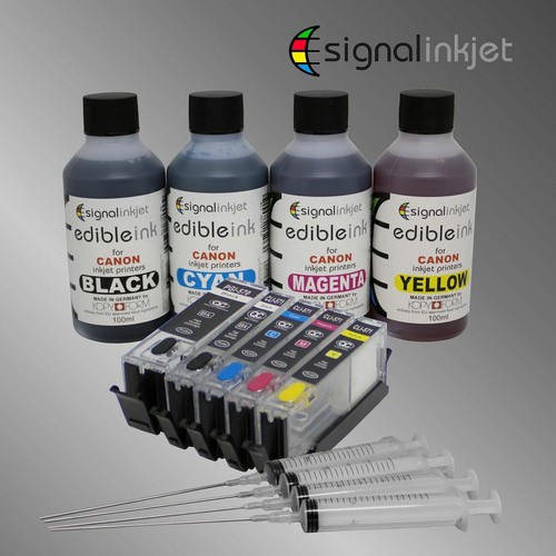 Tinta Comestible Y Recargable Cartucho Set para MG5750-mismo día Despatch |  eBay