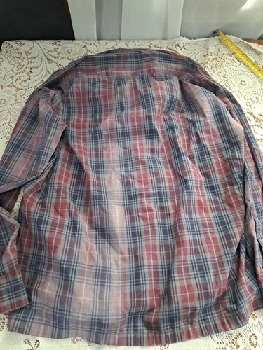 Vtg 80s 90s  Members Only Mens Plaid Button Down Long Sleeve Shirt Large Collar - Picture 6 of 7