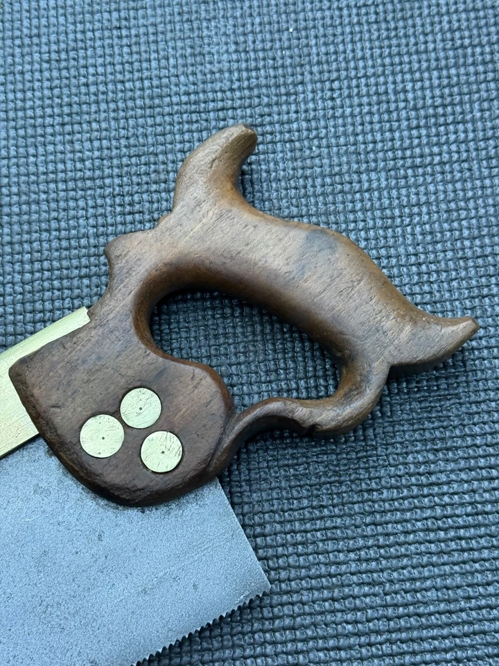 ANTIQUE ENGLISH BRASS BACK DOVETAIL TENON SAW BY I SORBY SHEFFIELD - Image 4 of 4