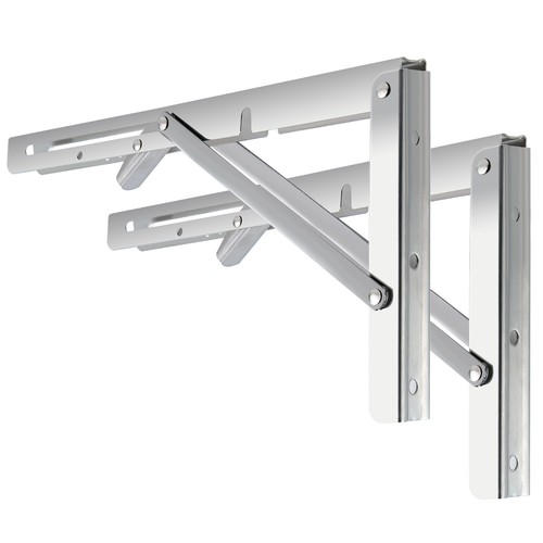 Folding Shelf Heavy Duty Wall Mount Steel Collapsible Brackets For Bench Table - Picture 4 of 29