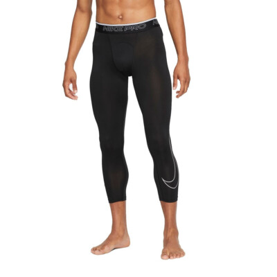 Nike Pro Men's Dri-FIT Black/White 3/4 Training Tights (DD1919-010)  M/L/XL/XXL