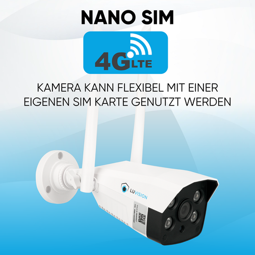 4G / LTE Überwachungskamera Kamera SIM Mobilfunk Karte Sirene Personenerkennung - Bild 4 von 10