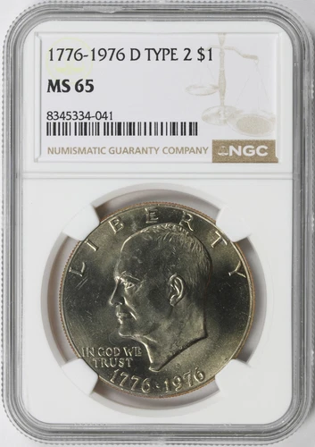 1976-D Type 2 Bicentennial Eisenhower Dollar Ike $1 NGC MS65
