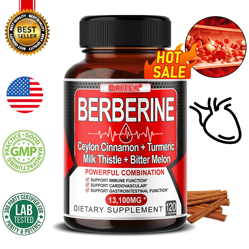 Estratto di Berberina HCL Premium 600 mg, cardiovascolare sano, antinfiammatorio