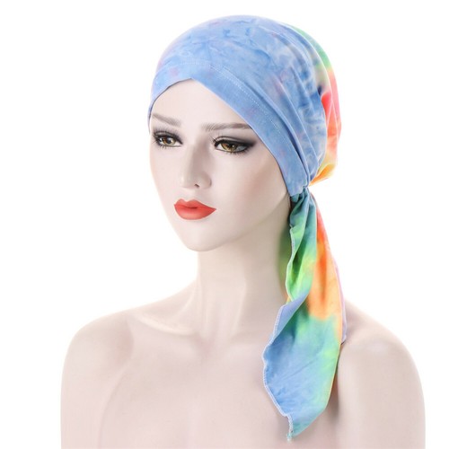 Women Pre-Tied Chemo Cap Muslim Hijab Head Scarf Wrap Bonnet Hair Loss Headwear - Picture 27 of 82
