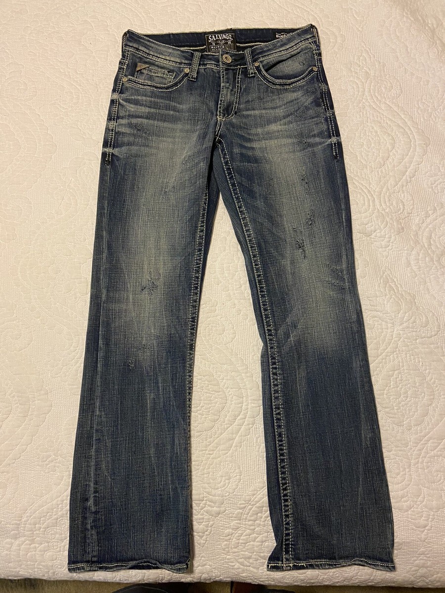 Mens Salvage Mayhem Bootcut Jeans 29R (29X32) Buckle