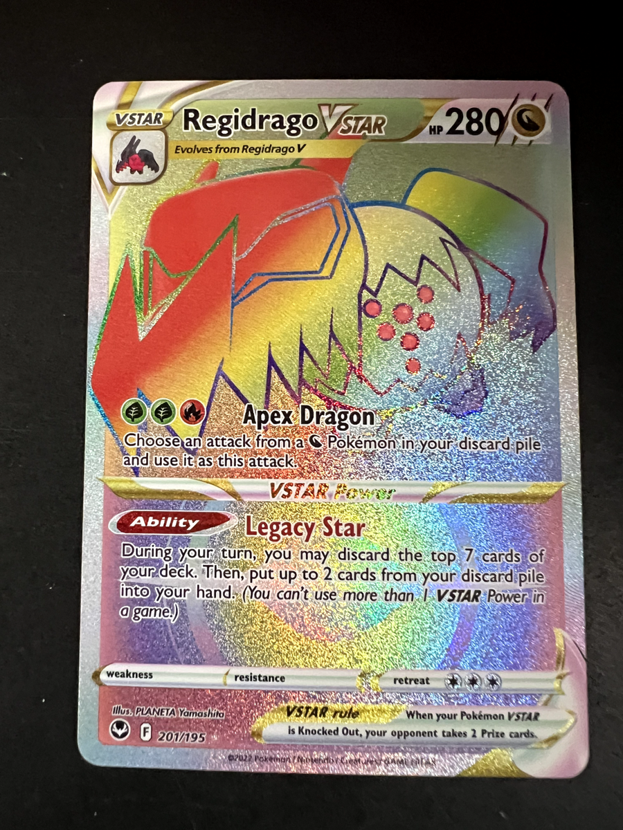 Pokémon Card Regidrago Vstar 201/195 Rare Rainbow