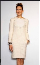 CHANEL 15A PreFall 2015 CC Logo Gripoix Button Paris Bombay Tweed Dress 36
