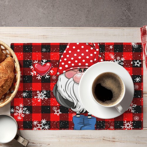 Christmas Gnome Placemats Set of 6 for Christmas Dining Table Christmas Xmas ... - Picture 7 of 7