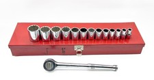 Husky Professional 12 Point 12 Drive Sae Socket Set Wquick Release Ratchet