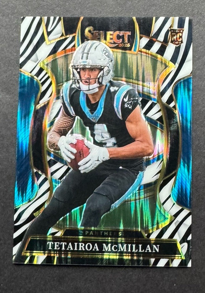 Tetairoa McMillan Zebra Prizm 2025 Select Case Hit #44