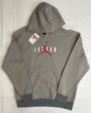 Nike Jordan Brooklyn Men's Gray Hoodie Jumpman Logo Sz Large HV5096-062