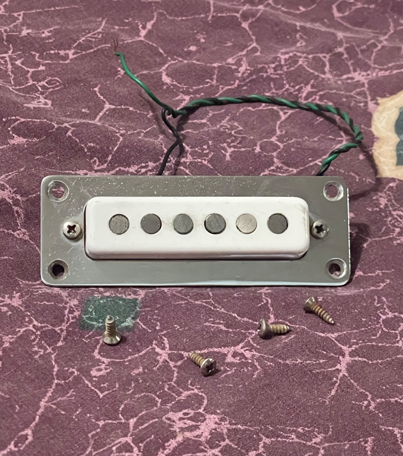 Vintage 1967 Vox Italy MK VI Teardrop Phantom etc Neck Pickup w / Mount Exc