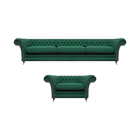 Luxus Textil Stoff Sofa Dreisitze Einrichtung Wohnzimmer Sessel Chesterfield