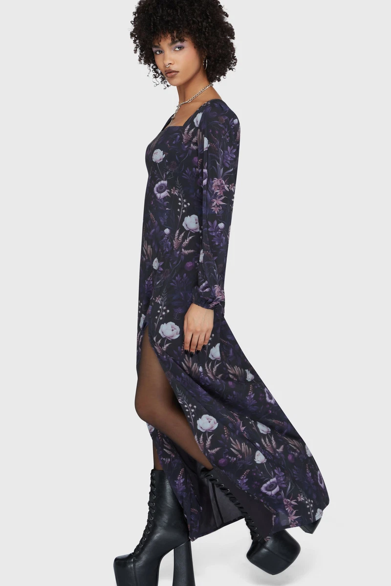 long solid maxi dress Solid Color Velvet Long Sleeve V-neck Slim Fit Fishtail Maxi Dress, Black / L