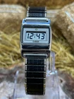 Vintage Women’s Silver Tone Timex Q Digital Quartz Watch. Running Well
