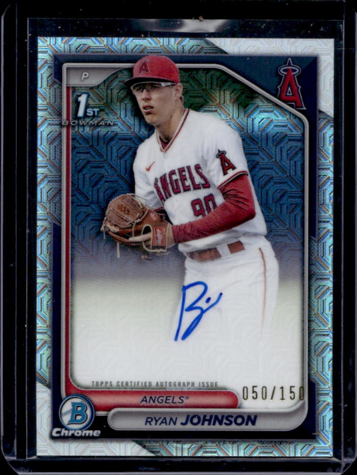 2024 Bowman Draft Ryan Johnson Chrome Auto HTA Choice Refractor 1st #/150 Angels