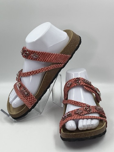 Birkenstock Mujer Betula Rosa Rubí Joyas Estampado Serpiente Cuero EE. UU. Talla 7N (38) - Imagen 3 de 15