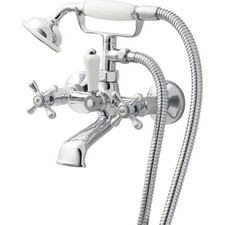 GoodHome Bath Shower Mixer Tap Etel Victorian Style Traditional Style Chrome