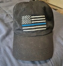 USA Flag Black Yupoong Hat Adjustable Adult Size  USA Hat Baseball Cap