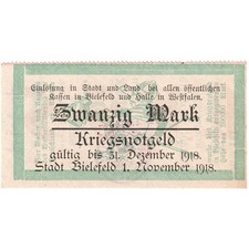[#294615] Germany, Bielefeld, 20 Mark, 1918-11-01, UNC