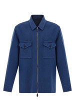 BERLUTI Blue Wool/Cashmere Overshirt Jacket New  Authentic
