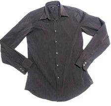 Boss Men’s Button Down Shirt Slim Fit Cotton Brown Stripe 15 1/2 39 Small Medium