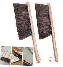 Woooden Dust Brush, Hand Broom Bench Brush, with Long Wood Handle Whisk Broom