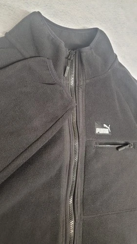 PUMA Black Polar Fleece Jacket Raglan Sleeves Large - product listing photo
