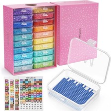 20PCS Diamond Painting Storage Containers Tray Lid Diamond Art Bead Storage Line