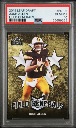 2018 LEAF DRAFT FIELD GENERALS #FG-03 JOSH ALLEN ROOKIE RC PSA 10