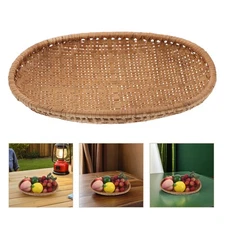 Lightweight Bamboo Serving Tray Handmade Oval Basket For Food And Tea Serving