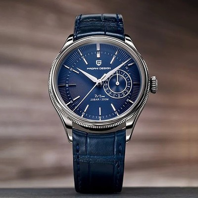 40MM PAGANI DESIGN Quartz Luxury Men's Watch 200M Waterproof Diver Leather NEW