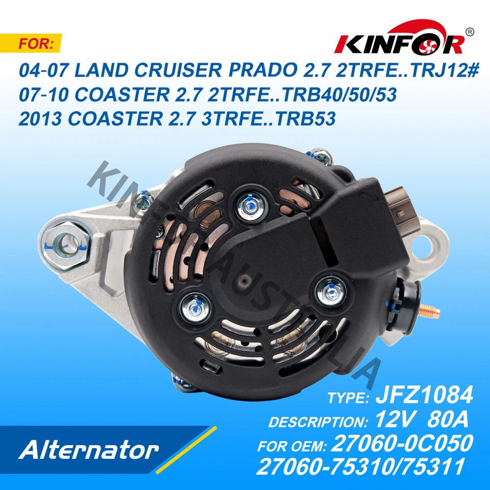 Alternador 80A para Toyota Hilux 05-15 2,7 L TGN Prado TRJ120; gasolina 2TR-FE Workm Foto 2 de 3