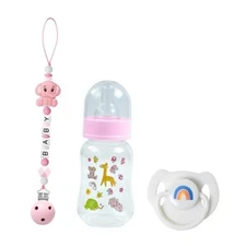  Reborn Baby Doll Accessories Set - Rainbow Magnetic Pink+rainbow Pacifier