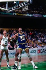 Clark Kellogg Indiana Pacers boxes out v Cedric Maxwell and Dennis- Old Photo