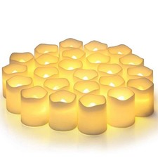 24PCS Flameless LED Tea Light Candles Battery Operated Warm White Decor Lights