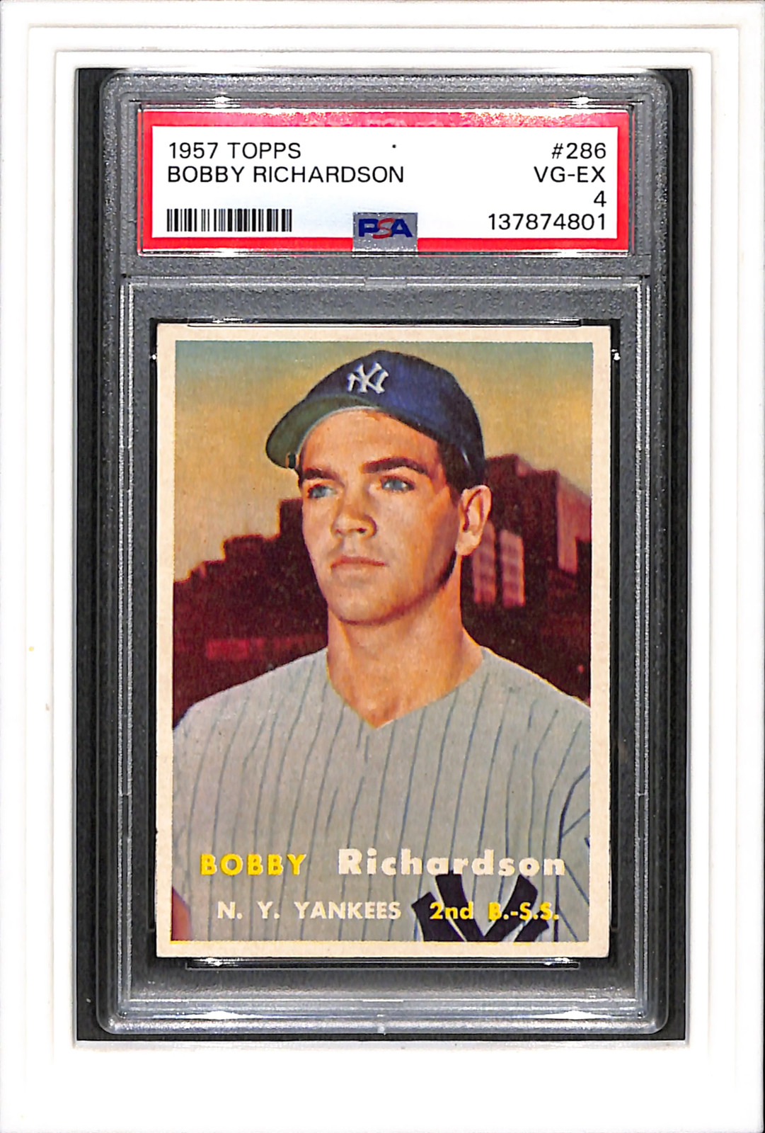 1957 Topps #286 Bobby Richardson PSA 4 SN 137874801