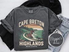 Old School Cape Breton Highlands Shirt Travel Gift Nova Scotia Trip Lover Tee