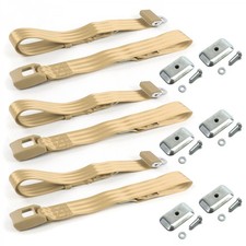 Ford Mustang 1974 - 1978 Std. 2pt Tan Lap Bench Belt Kit Wbrackets-3 Blts