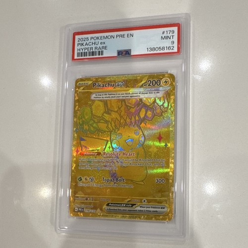 Pokemon PSA 9 Pikachu ex 179/131 Sv: Prismatic Evolutions EN Holo Hyper Rare