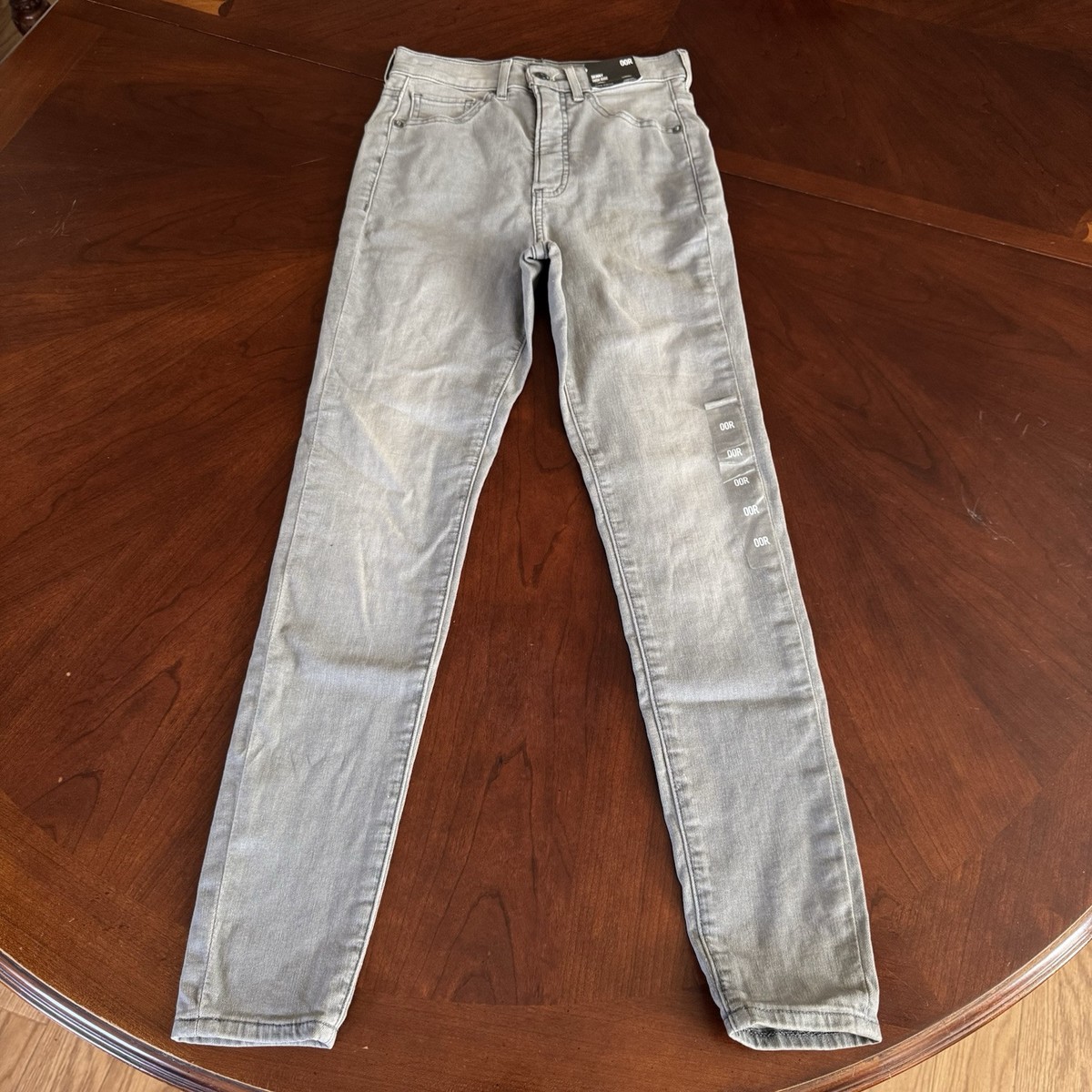 Express Gray Denim Skinny High Rise Hyper Stretch Jeans 00R 00