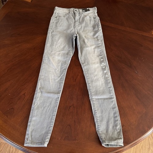 Express Gray Denim Skinny High Rise Hyper Stretch Jeans 00R 00 Regular NWT New - Picture 1 of 14