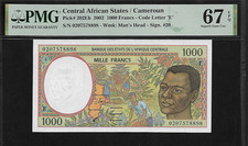 Cameroon Central African States  1000 Francs 2002 PMG 67 EPQ